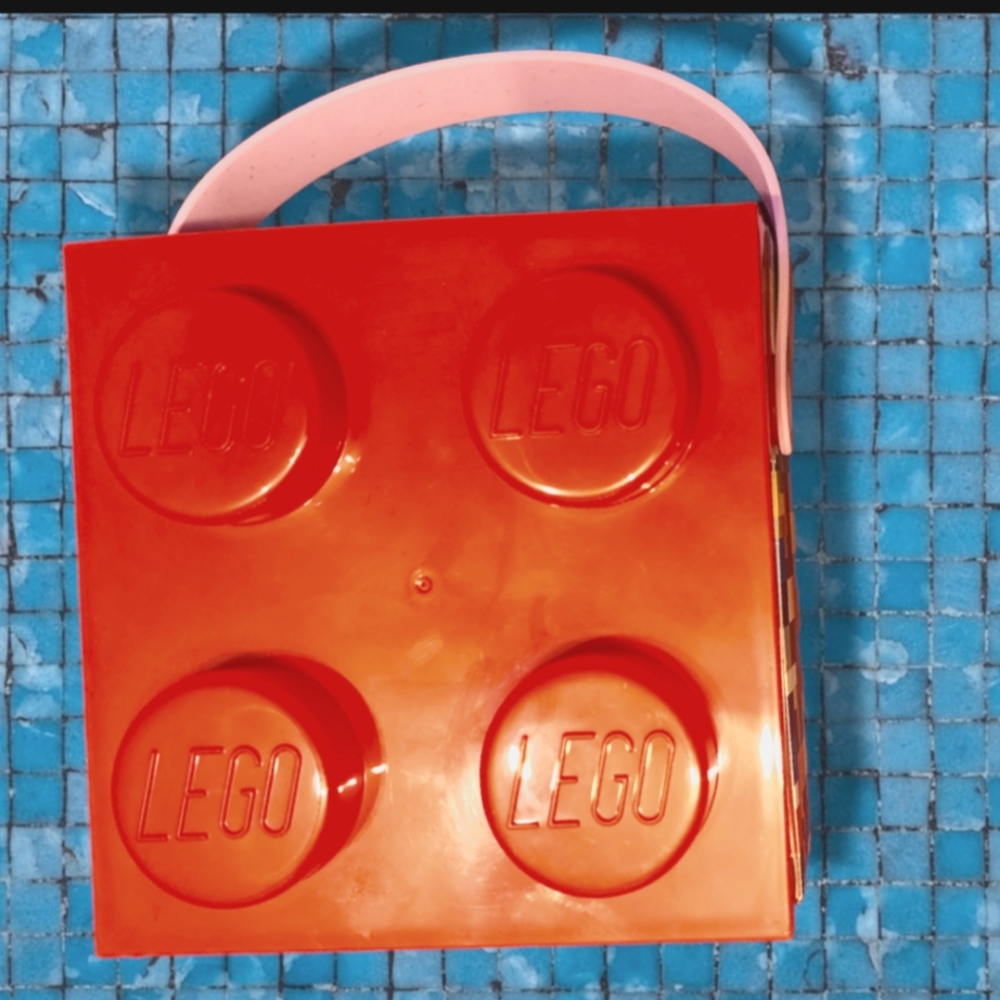 Lego design box with handle BRAND NEW, red